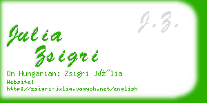 julia zsigri business card